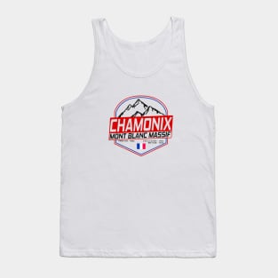 Retro Ski Chamonix Mont Blanc France Skiing and Mountain Biking Paradise Tank Top